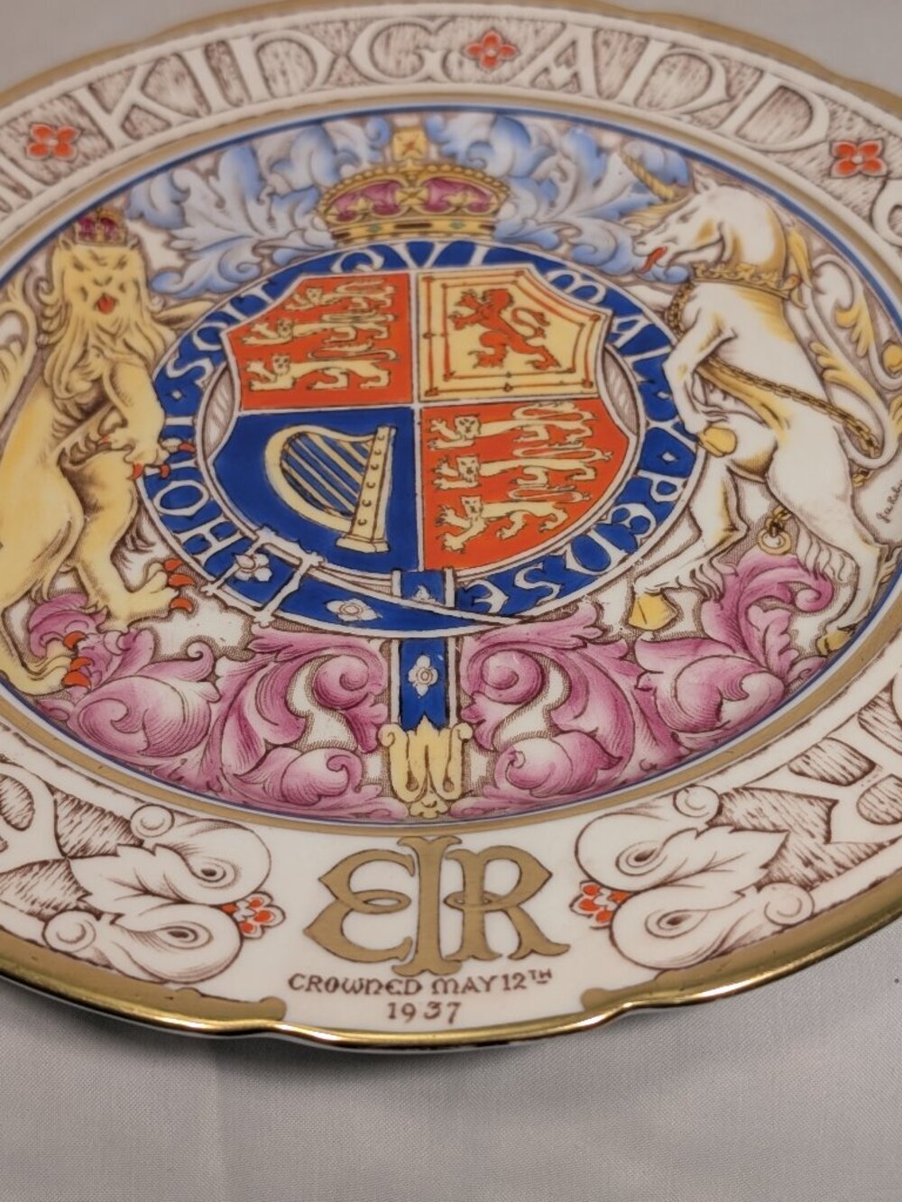 Vintage Paragon Edward VIII Coronation Plate 1936 Royal Coat of Arms Bone China - Picture 3 of 11